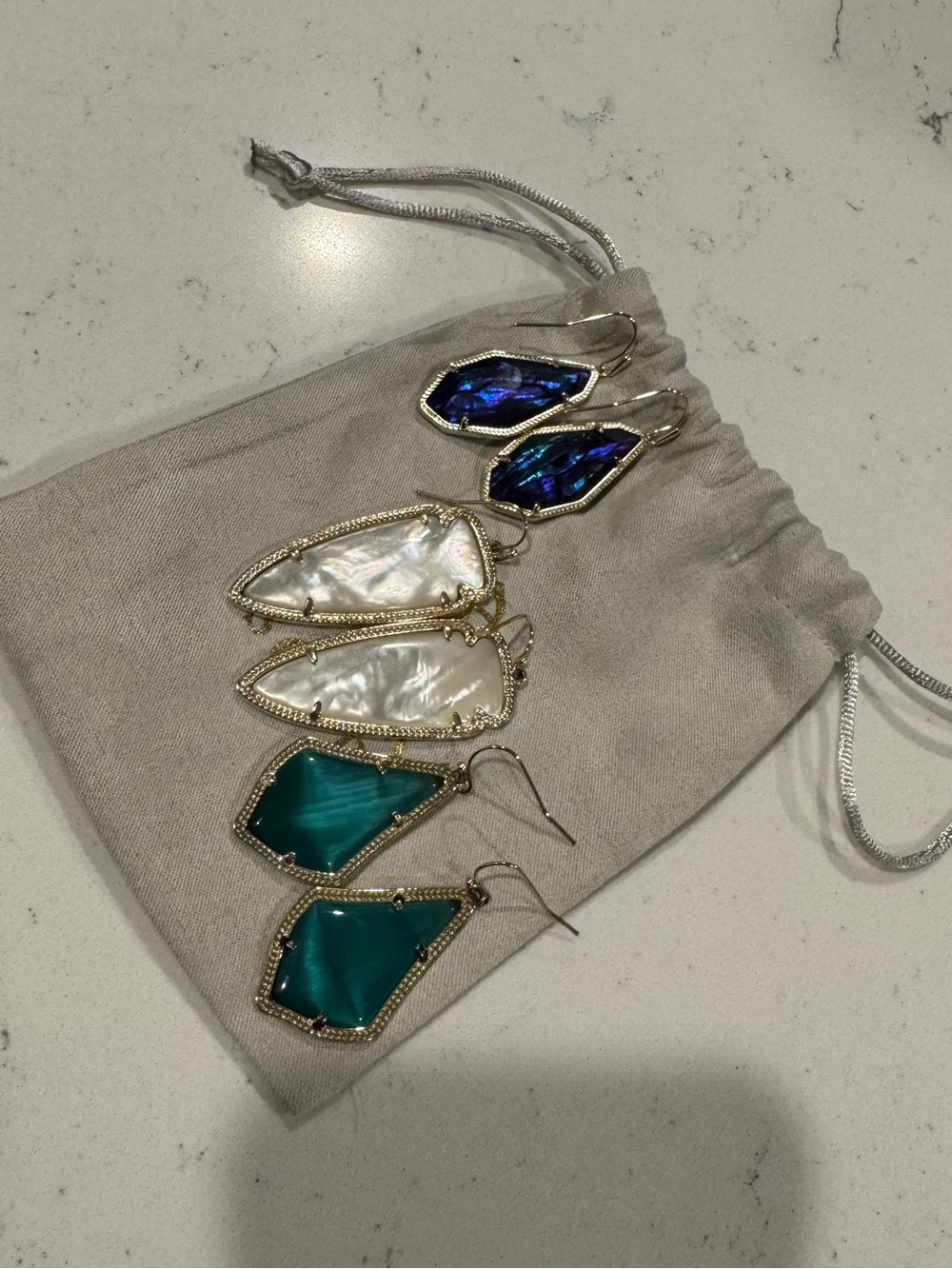 Kendra Scott Danielle Earring Bundle - Blue, Green, Mother of Pearl